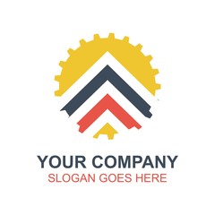 Industrial Gear Vector Icon Logo Design