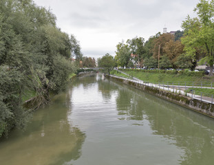 Fototapeta na wymiar Ljubljanica river in Ljubljana