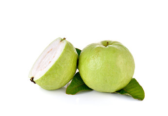Fresh guava fruit on wooden background