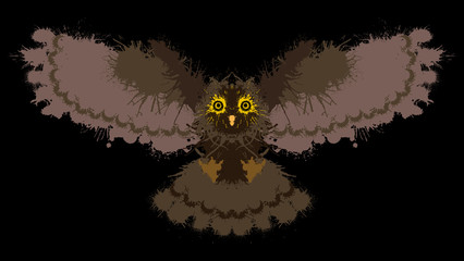 Owl painted blots. 