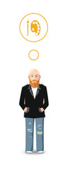 Flat character, artist with profession icon