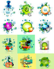 Set of internet buttons, Christmas concept