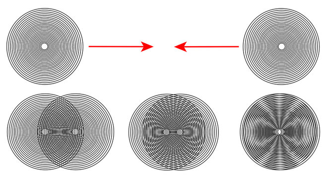 Moir&eacute; Figuren - Interferenz schmaler Gitterlinien