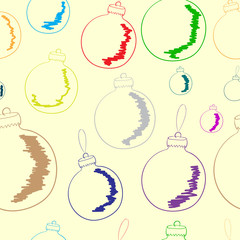 Seamless contours of Christmas balls