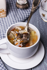 soup with chicken giblets