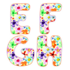 Alphabet with floral pattern
