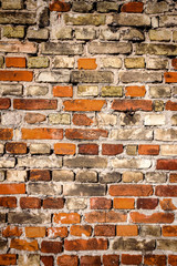Yellow and red brick wall