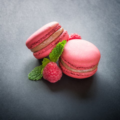 macarons à la framboises