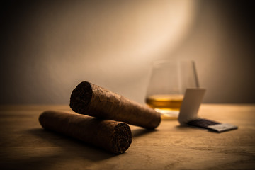 whiskey and cuban cigars