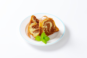 Slices of marble cake