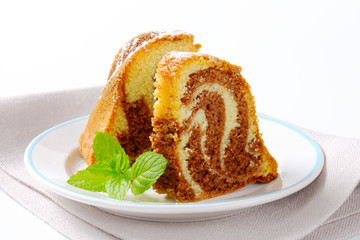Slices of marble cake