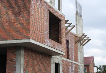 Unfinished two-storey single-family house