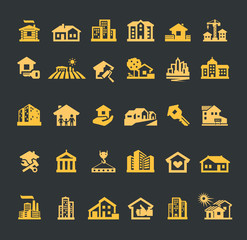 estate vector logo design template. house or construction, building icons