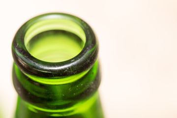 green glass bottle neck. close