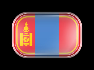 Mongolia Variant Flag. Rectangular Shape with Rounded Corners