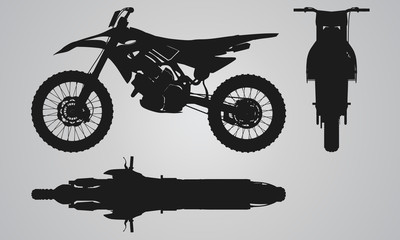 Front, top and side motorbike projection