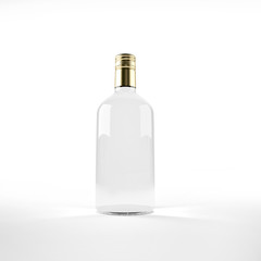 Clear Lit Wine or Vodka Bottle With Path
