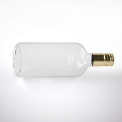 3D illustration of Clear Lit Vodka Bottle With Path