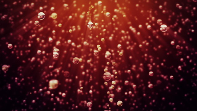 Fizzy drink bubbles against dark red