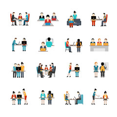 Coworking Space Icons Set