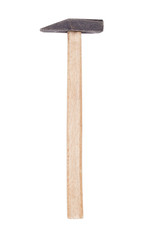 Old hammer on white background