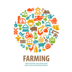farm vector logo design template. horticulture or farming icons
