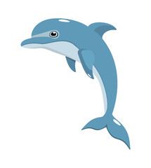 Obraz premium blue dolphin on a white background