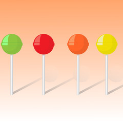 set of multicolored round lollipops