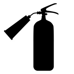 black silhouette image of a fire extinguisher on a white background