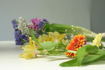  bouquet of flowers on the table