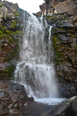Waterfall on the Putorana plateau.