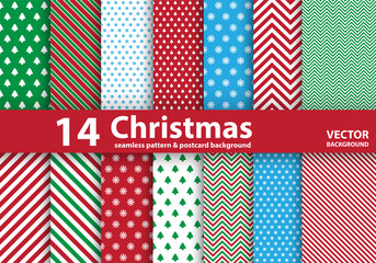 Obraz premium Set of Christmas patterns and seamless background
