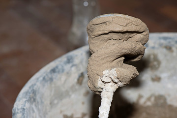 Concrete mixer during the work