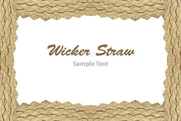 Frame of wicker straw/Frame of wicker straw with sample text on white background.