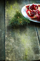 Гранат, ель, настроение, новогодний