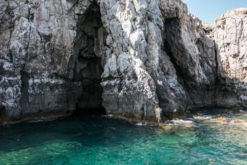 Rocky coast of Rhodos Island, Greece