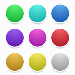 Vector colorful circle stickers set on white 