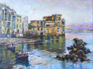 sea landscape painted with oil colors