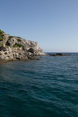 Rocky coast of Rhodos Island, Greece