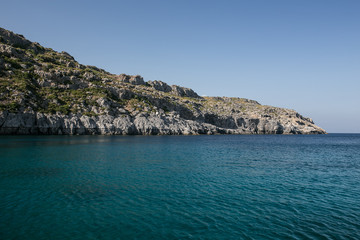 Fototapeta premium Rocky coast of Rhodos Island, Greece
