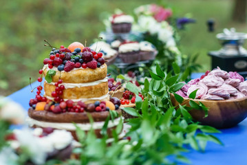 naked wedding cake