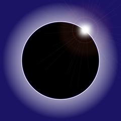 Solar Eclipse. Flat style vector illustration.