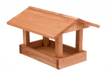 simple bird feeder isolated on white