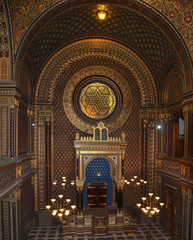 Fototapeta na wymiar Ark ancient synagogue in Prague. aron kodesh in Hebrew