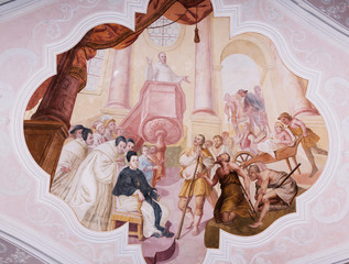 Fresko von der Decke in der Kirche