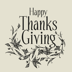 Happy Thanks Giving. Vector image.