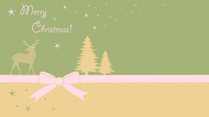 Merry Christmas Rentier quer