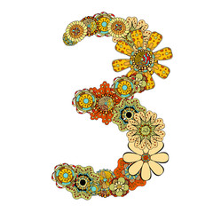 decorative number three