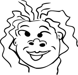 Outlined Smiling Woman Icon