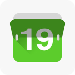 Calendar icon vector. Simple calendar with date 19.